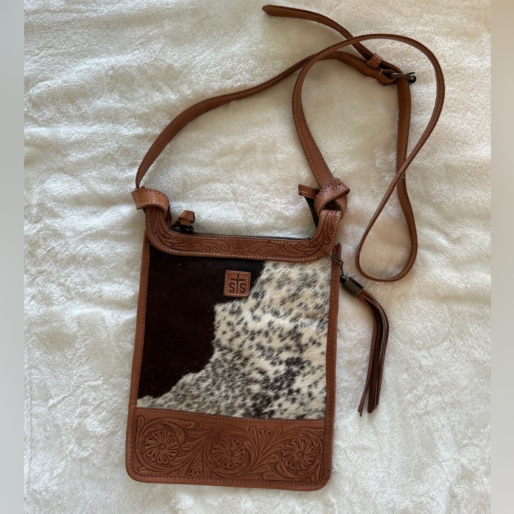 Cowhide crossbody purse